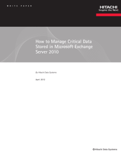 How to Manage Critical Data Stored in Microsoft Exchange Server 2010