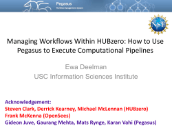 Managing Workflows Within HUBzero: How to Use Ewa Deelman
