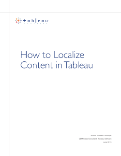 How to Localize Content  in Tableau Author: Russell Christoper