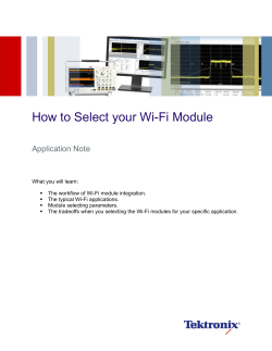 How to Select your Wi-Fi Module Application Note  
