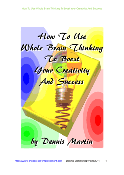 How To Use Whole Brain Thinking To Boost Your Creativity... -choose-self-improvement.com