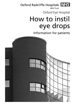 How to instil eye drops Oxford Eye Hospital Information for patients