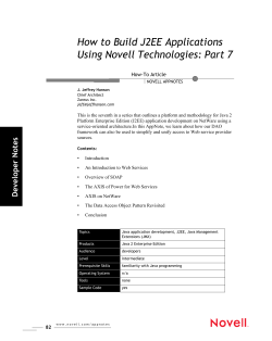 How to Build J2EE Applications Using Novell Technologies: Part 7 How-To Article
