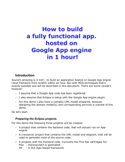 How to build a fully functional app. hosted on Google App engine