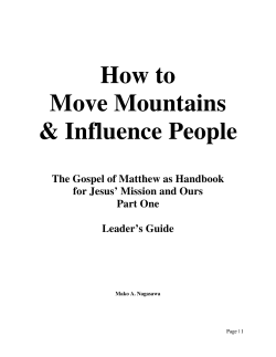 How to Move Mountains &amp; Influence People