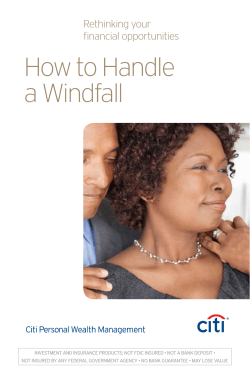 How to Handle a Windfall Rethinking your financial opportunities