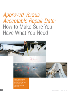 Approved Versus Acceptable Repair Data: How to make Sure you