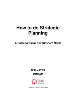 How to do Strategic Planning  A Guide for Small and Diaspora NGOs