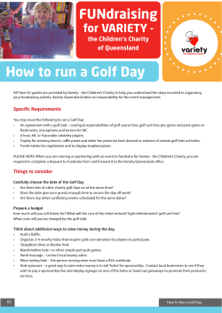 FUNdraising How to run a Golf Day for VARIETY - the Children's Charity