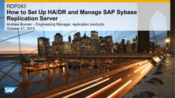 How to Set Up HA/DR and Manage SAP Sybase Replication Server