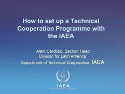 How to set up a Technical Cooperation Programme with the IAEA IAEA