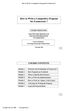 How to Write a Competitive Proposal for Framework 7