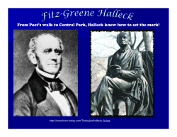 From Poet’s walk to Central Park, Halleck knew how to... From Poet s walk to Central Park, Halleck knew how...