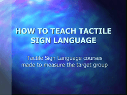 HOW TO TEACH TACTILE  SIGN LANGUAGE  Tactile  Sign 