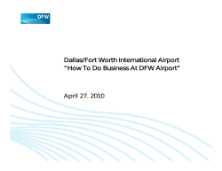 Dallas/Fort Worth International Airport “How To Do Business At DFW Airport”
