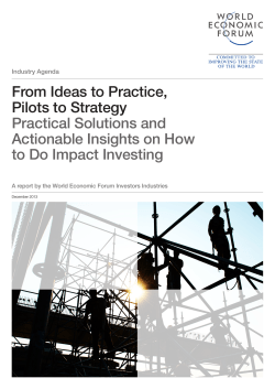 From Ideas to Practice, Pilots to Strategy Practical Solutions and