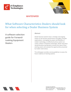 What Software Characteristics Dealers should look WHITEPAPER