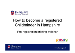 How to become a registered Childminder in Hampshire Pre-registration briefing webinar