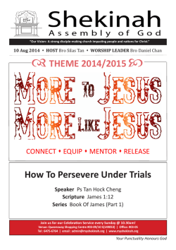    THEME 2014/2015 How To Persevere Under Trials