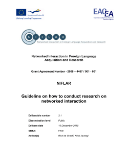 Guideline on how to conduct research on networked interaction NIFLAR