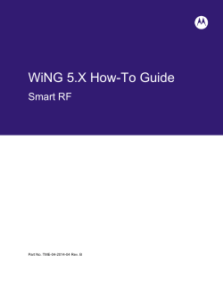WiNG 5.X How-To Guide  Smart RF Part No. TME-04-2014-04 Rev. B