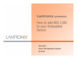 Lantronix How to add 802.11BG to your Embedded Device