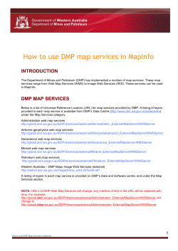 How to use DMP map services in MapInfo INTRODUCTION
