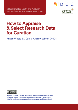 How to Appraise &amp; Select Research Data for Curation