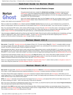 Radified Guide to Norton Ghost