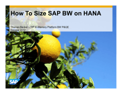 How To Size SAP BW on HANA October 2012
