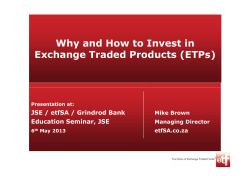 Why and How to Invest in Exchange Traded Products (ETPs)