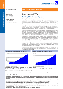Deutsche Bank How to use ETFs Portfolio &amp; Index Strategy