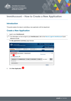 ImmiAccount – How to Create a New Application Introduction