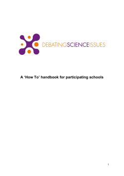 A ‘How To’ handbook for participating schools  1