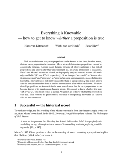 Everything is Knowable Hans van Ditmarsch Wiebe van der Hoek