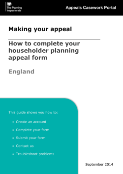 Making your appeal  How to complete your householder planning