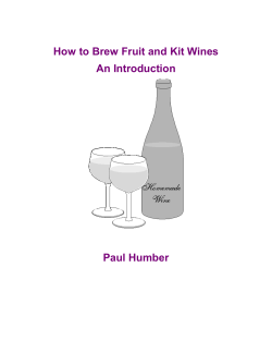 How to Brew Fruit and Kit Wines An Introduction  Paul Humber