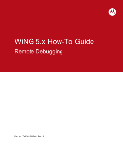 WiNG 5.x How-To Guide  Remote Debugging