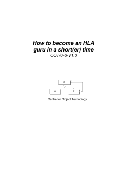 How to become an HLA guru in a short(er) time COT/6-6-V1.0