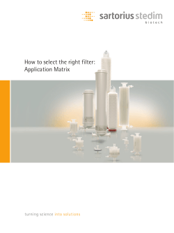 How to select the right filter: Application Matrix