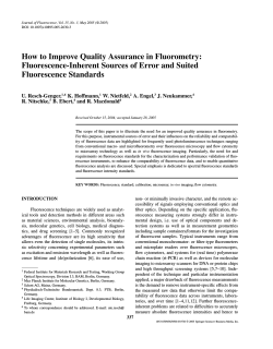 How to Improve Quality Assurance in Fluorometry: Fluorescence Standards