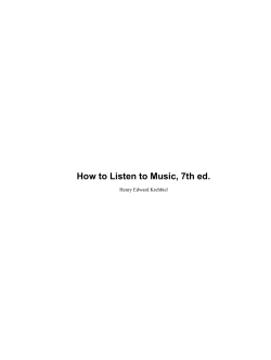 How to Listen to Music, 7th ed. Henry Edward Krehbiel