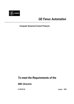 GE Fanuc Automation To meet the Requirements of the EMC Directive