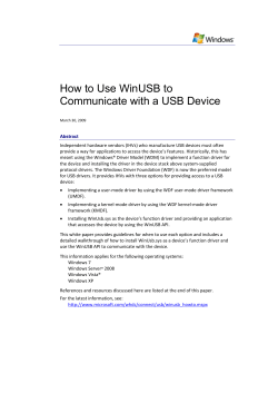 How to Use WinUSB to Communicate with a USB Device