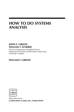 HOW TO DO SYSTEMS ANALYSIS JOHN E. GIBSON WILLIAM T. SCHERER