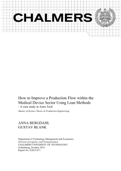 How to Improve a Production Flow within the ANNA BERGDAHL GUSTAV BLANK