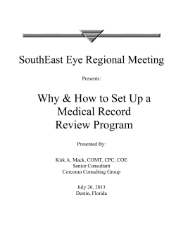 Why &amp; How to Set Up a Medical Record Review Program