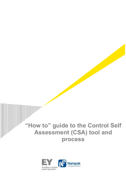 “How to” guide to the Control Self Assessment (CSA) tool and process