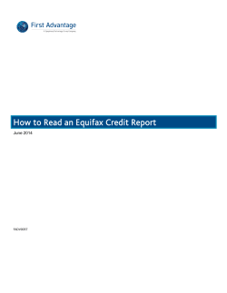 How to Read an Equifax Credit Report  June 2014 FADV0037
