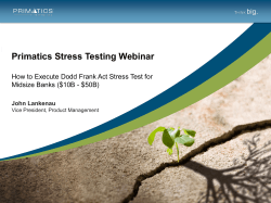 Primatics Stress Testing Webinar  Midsize Banks ($10B - $50B)